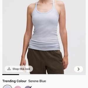 Lululemon Athletica Serene Blue Tank Top Ebb to Street Light Support, B/C Cup